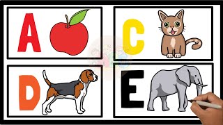 ABCD in English  Alphabet song  Read and Write The Alphabet  Learn English  a to z  drawing abc [upl. by Pillihp175]