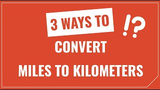 How to Convert Miles to Kilometers mi to km [upl. by Htiek]