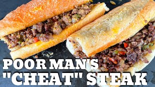 Delicious Ground Beef Cheesesteak Sandwich On The Blackstone Griddle  Easy And Tasty Recipe [upl. by Narra]