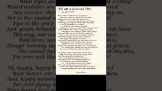 Ode on a Grecian Urn by john Keats poem poetry literature english [upl. by Lucien]