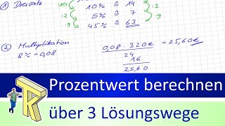 Prozentwert berechnen über 3 Lösungswege [upl. by Katerina948]