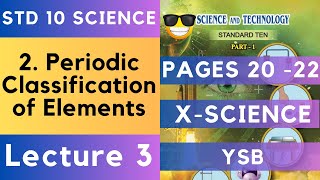 Periodic Classification of Elements Lecture 3 10th Science 1 Maharashtra State Board Science Std 10 [upl. by Etnuad155]