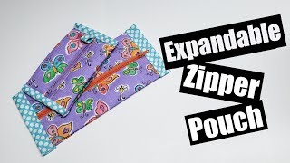 Expandible Zipper pouch Tutorial [upl. by Niuqaoj]