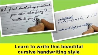 How to write how to write neat amp clean cursive handwriting cursive handwriting tutorial amp practices [upl. by Ialocin]