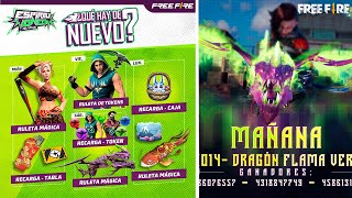 🤯 AGENDA SEMANAL DE FREE FIRE RULETA DE TOKENS M1014 DRAGÓN FLAMA VERDE y RULETA MÁGICA [upl. by Manuel]