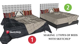 How To Make Beds amp Bed Sheets With Sketchup [upl. by Ledua]