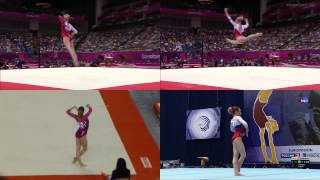 Ksenia Afanasyeva Floor Olympic Games 2012 vs 2013 [upl. by Nuris320]