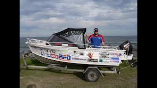 ExAustralian Soldier and 445 metre fishing tinny takes on Bass Strait [upl. by Ahsilahs401]