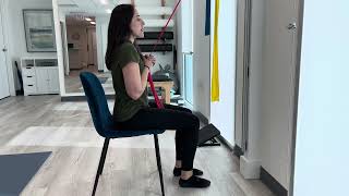 Seated Multifidus Rotation with TherabandCharlotte area PT demonstrates [upl. by Kavanagh]