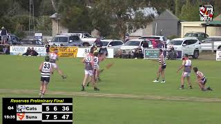 Reserves Preliminary Final  Coorong Cats vs Southern Mallee Suns [upl. by Currier]