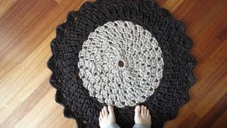 Tshirt Yarn Crocheted Rug Tutorial Part 2 [upl. by Lever]