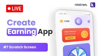 7🤑 Scratch screen  Create Own Earning App Without Coding  Earning App Niotron [upl. by Devlin]