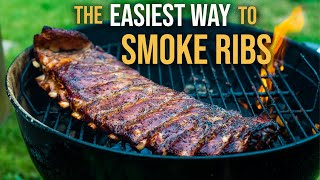 How to Smoke Ribs on a Charcoal Grill EASY [upl. by Nevarc221]