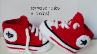 como hacer unos converse tejidos a crochet para bebe [upl. by Isabelita]