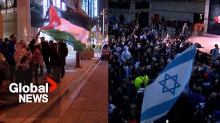 ProIsraeli Palestinian groups protest across Canada after historic Hamas attacks [upl. by Cychosz]