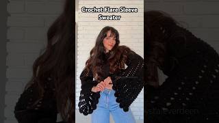 Crochet Flare Sleeve Sweater  Crochet Tutorial on my channel Krystal Everdeen [upl. by Oicul233]