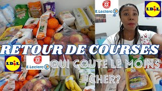 RETOUR DE COURSES Je compare LECLERC ET LIDL qui coute plus cher [upl. by Joel156]