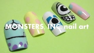 MONSTERS INC nail art  モンスターズインクネイルアート [upl. by Shaw218]