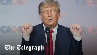 Trump imitates Biden and mocks hammer attack on Pelosis husband in bizarre speech [upl. by Okimuy554]