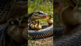 Will baby ducks have bad luck shortsvideo snake anaconda python duck animals [upl. by Lienaj483]