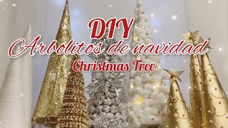 MANUALIDADES NAVIDEÑAS COMO HACER ARBOLITOS DE NAVIDAD ELEGANTES DIY PARA DECORAR LA CASA NAVIDAD [upl. by Rudelson]