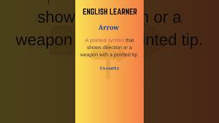 English Word  Arrow  Meaning With An Example englishwords english arrow [upl. by Burris]