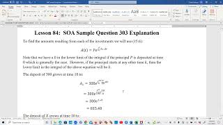 Actuarial SOA Exam FM Prep Lesson 84 SOA Sample Question 303 Solution Force of Interest [upl. by Kamillah428]