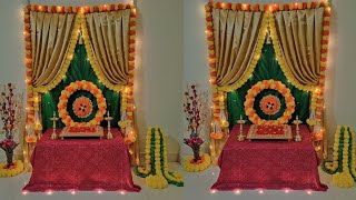 Diwali decoration ideas for home using saree  festival backdrop decoration ideas [upl. by Swisher]