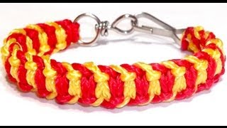 COMO HACER UNA PULSERA PARA HOMBRE CON HILO DE POLIPROPILENO Y CIERRE CON MOSQUETÓN COLORES ESPAÑA [upl. by Thorrlow162]