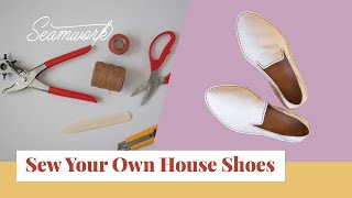 Tutorial How to Sew Leather House Shoes [upl. by Lurline401]