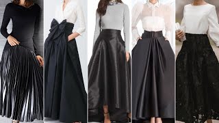 fabulous and attractive black color skirt design to wear with tops and shirts skirtsdesign skirts [upl. by Fem]