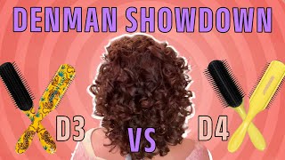 Denman Brush Challenge StepByStep  How To Use The D3 v D4 On Thinning Curls denmancurls [upl. by Eednas]