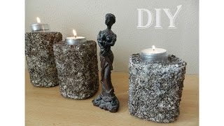 DIYKerzenständer mit Kaffeesatz candle holder out of coffeegrounds [upl. by Annatnas558]