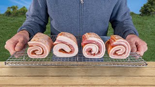 How to smoke Pork Belly Cinnamon Rolls on the BBQ [upl. by Atener]