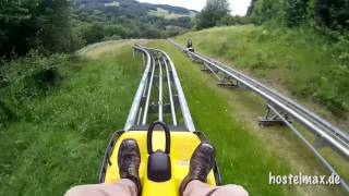 Sommerodelbahn WaldMichelbach Odenwaldbob Nibelungenblitz Onride HD die Abfahrt [upl. by Esiouqrut832]