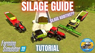 GUIDE TO MAKING SILAGE  Farming Simulator 22 [upl. by Ihsakat]