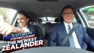 Stephen Colbert The Newest Zealander Visits PM Jacinda Ardern [upl. by Reger142]