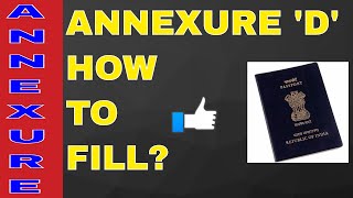 HOW TO FILL ANNEXURE D FOR PASSPORT ALL INFO WITH SAMPAL ON YOUR DEMAND HINDI [upl. by Udele]