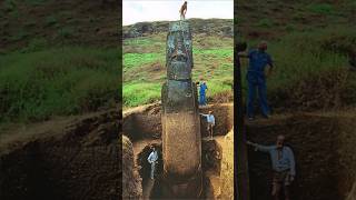 The Famous Easter Island Heads Have Hidden Bodies easterisland rapanui ancienthistory ancient [upl. by Kati64]