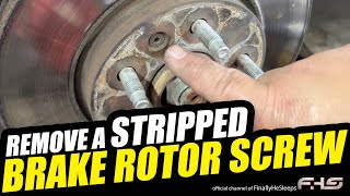 BRAKE ROTOR SET SCREW STRIPPED or SEIZED  EASIEST METHOD for removal Torx bit Allen Phillips [upl. by Jarret]