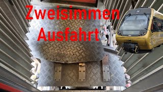 Ausfahrt Zweisimmen Gleis 8 MOB Be 44 5004 amp ABt 344 [upl. by Amihc]