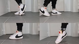 Nike Blazer Mid 77 JUMBO White Black Sail On Feet [upl. by Tacye983]