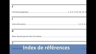 Création dun index automatique avec Word [upl. by Ylluz]