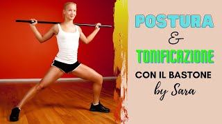 Allenamento con bastone ginnastica posturale e tonificazione [upl. by Anairotciv]