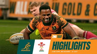 Wallabies v Wales Highlights  Second Test  2024 [upl. by Aseuqram]