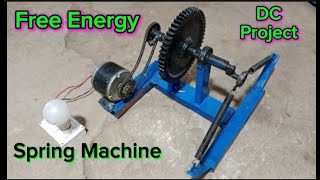 Flywheel Free Energy Spring Machine How To Make Free Electricity 12v With Dc Alternator amp Motor [upl. by Adnema]