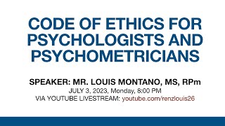 Code of Ethics for Psychologists and Psychometricians [upl. by Bum362]