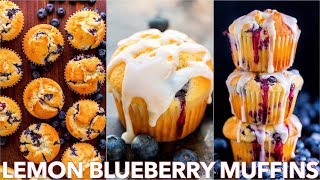 Easy Blueberry Muffins Recipe With Lemon Glaze [upl. by Maisey]