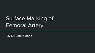 Surface Marking of Femoral Artery [upl. by Imac]