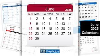 June 2025 Calendar  123FreeVectors [upl. by Chandler625]